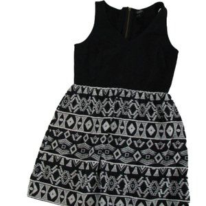 Lucky Brand Dress Black White Embroidered Women's Size Small Sleeveless